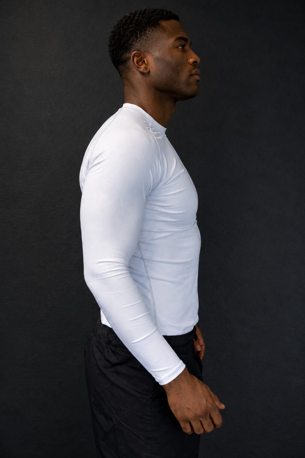 PRIMAL Rashguard Langarm White – Seitenansicht
